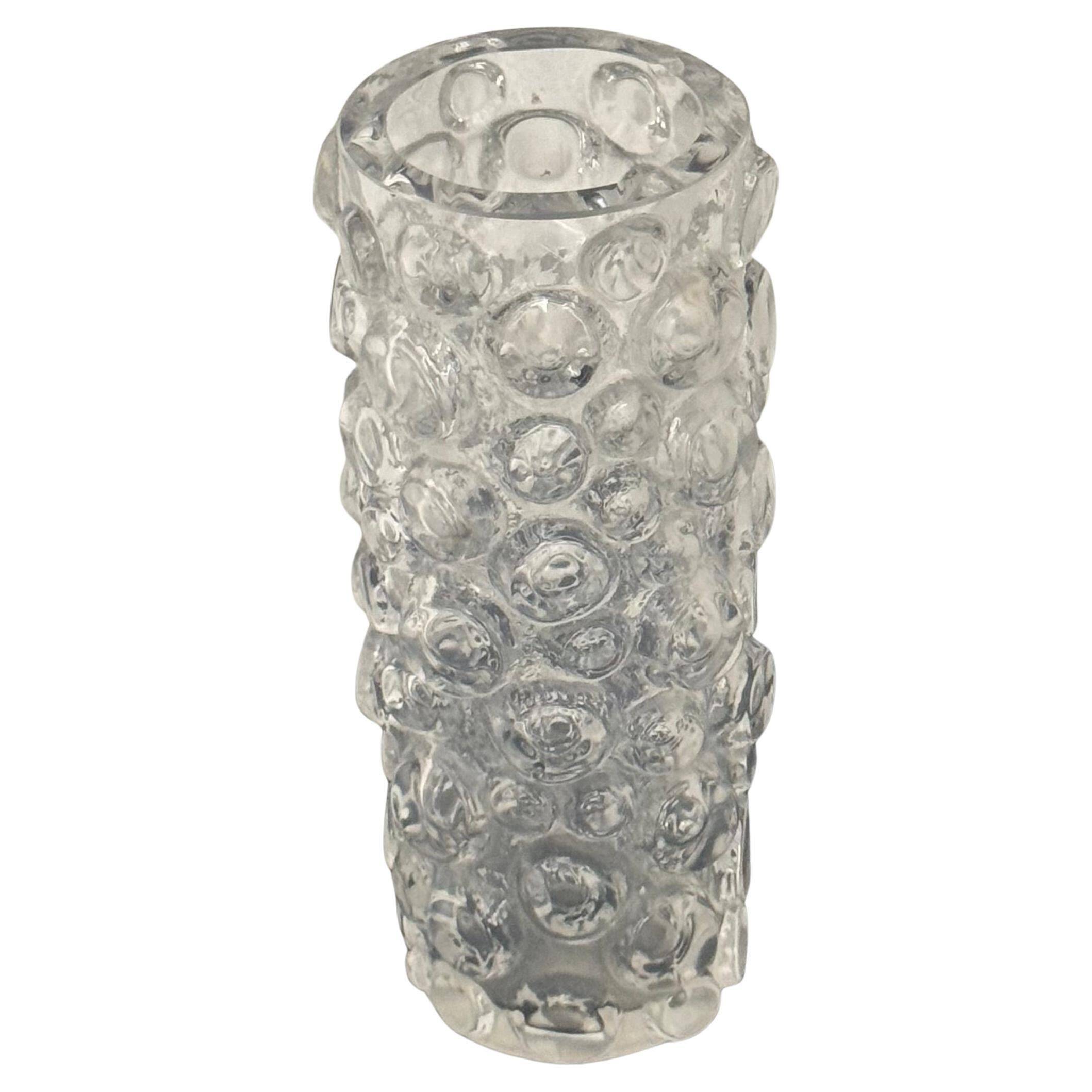 Clear decorative Vase sculpture with spikes, glass vase