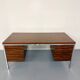 Vintage desk with rosewood veneer and chrome metal design from the 1970s.