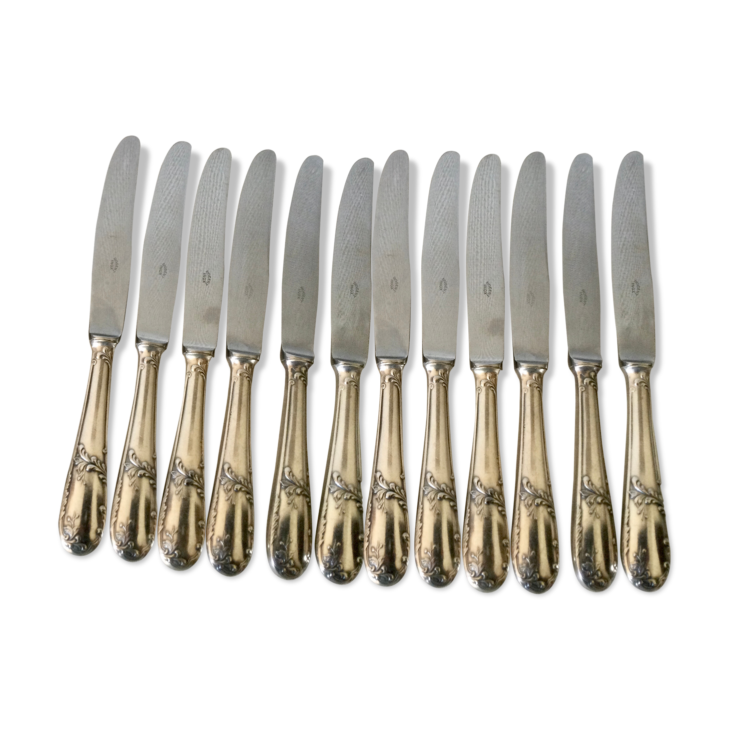 Cheese knives or silver metal dessert