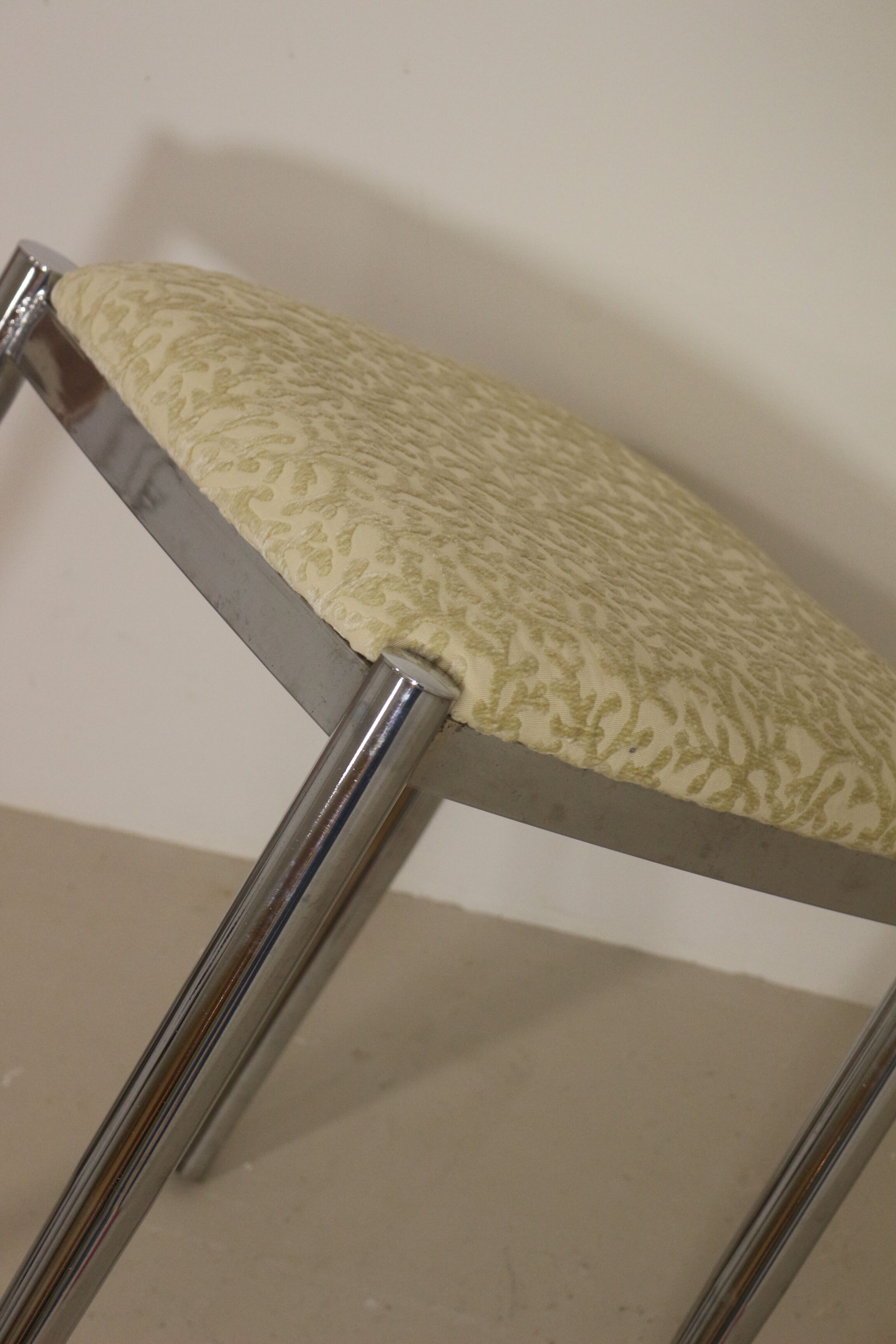 Stool with metal chromed base edition Casamance