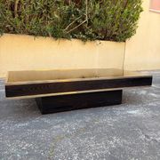 Willy Rizzo coffee table brass/glass 70s Italy