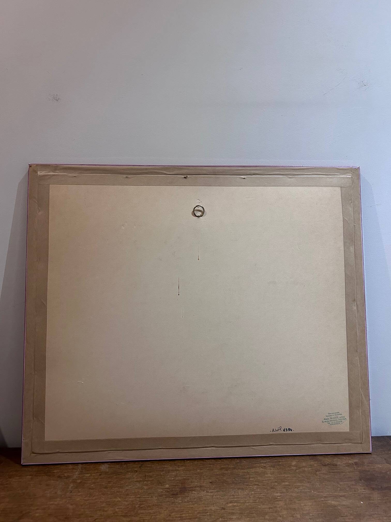 vintage tapestry framed under glass