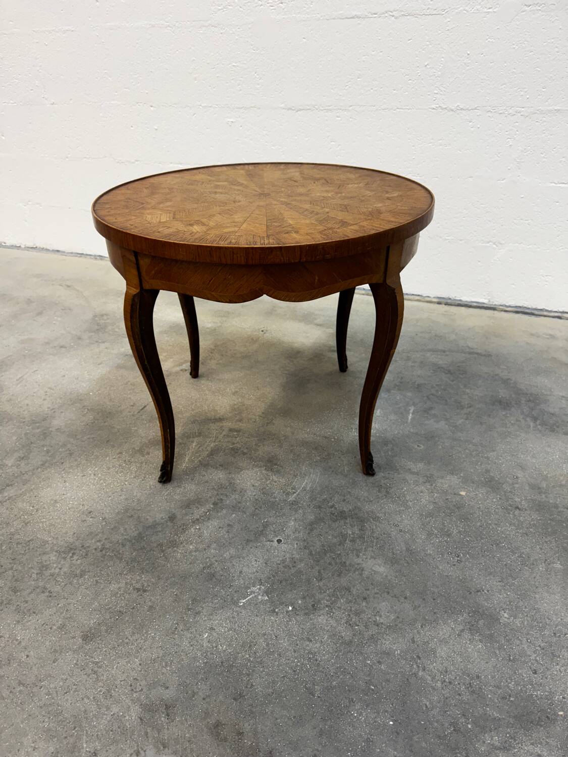 Marquetry wooden side table