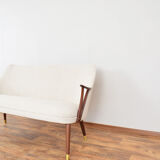 Mid-Century Norwegian Teak & Boucle Sofa, 1960s.