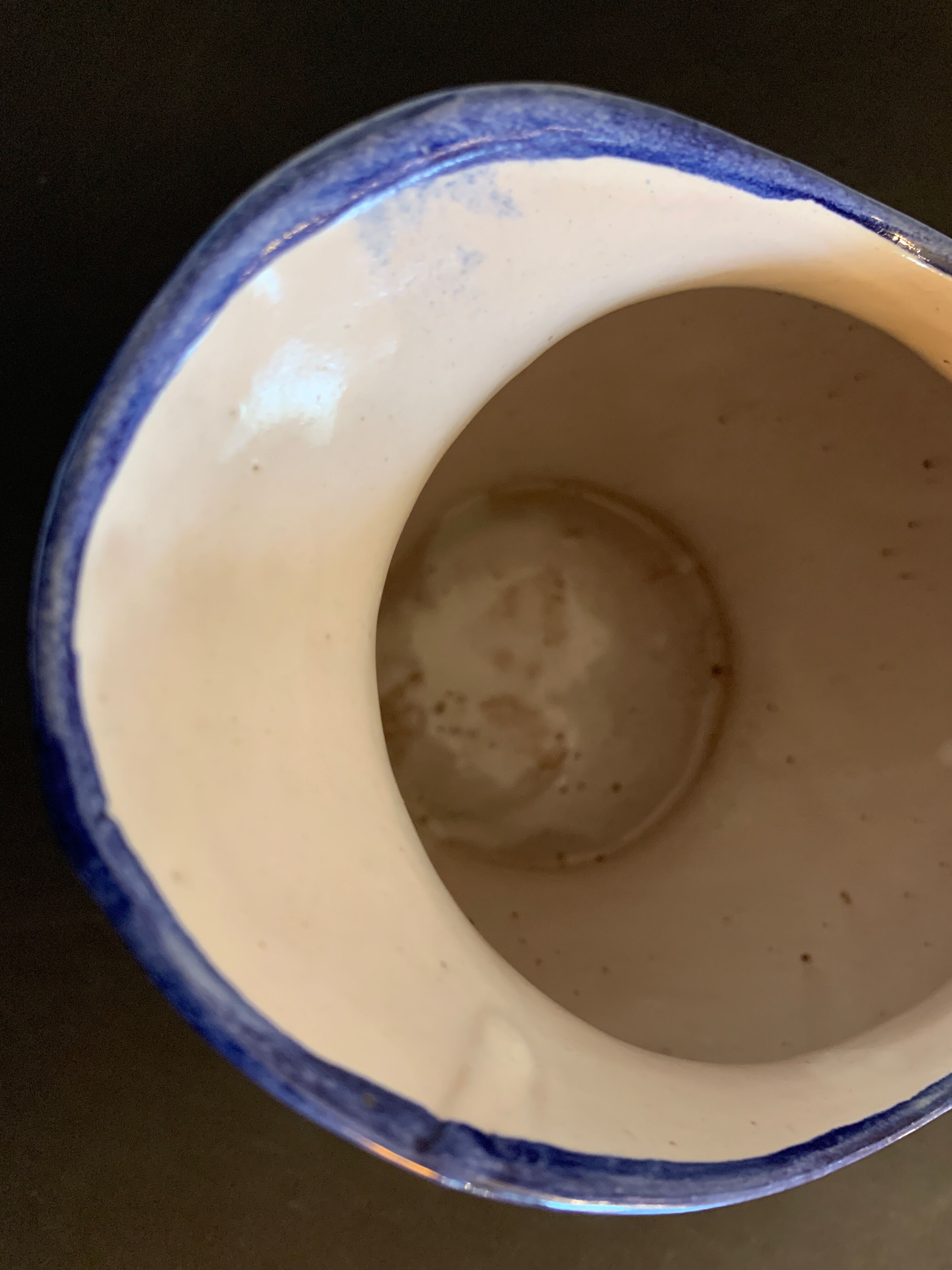 Domingo Punter blue ceramic pitcher, Teruel, 1960