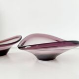 Pair of purple glass empty pockets 1960