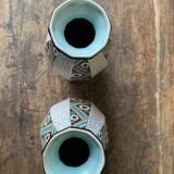 Pair of art deco vases in Sarreguemines earthenware