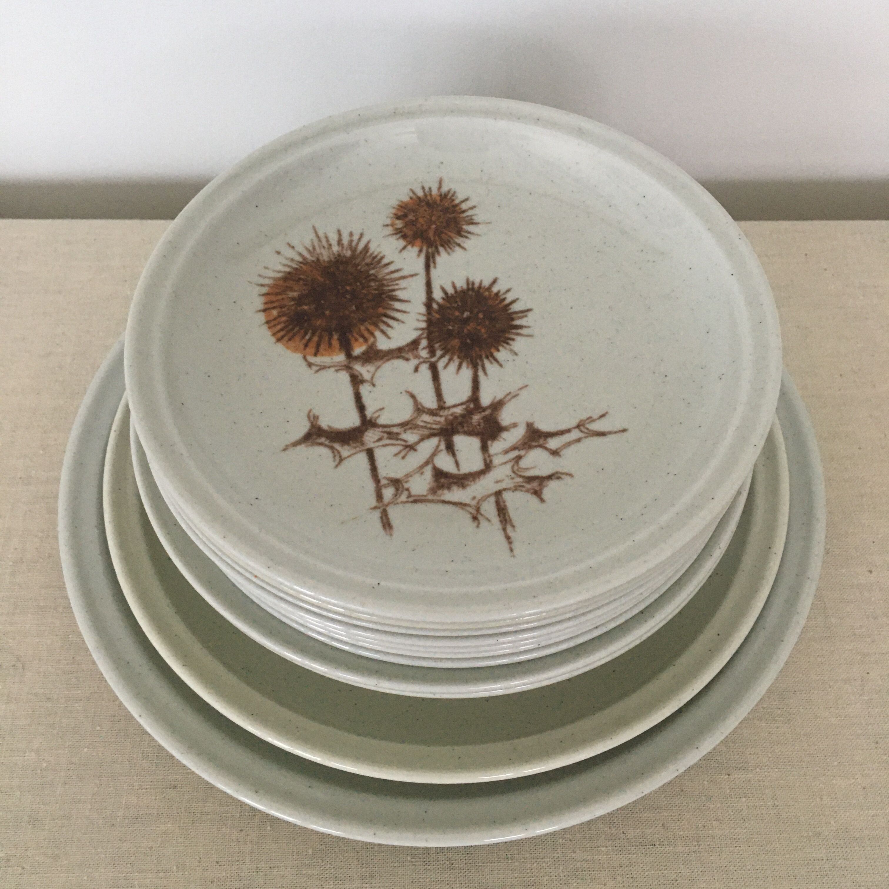 Set de 11 assiettes et plat en grès Chardon Sarreguemines