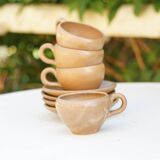 Tasses et sous tasses en grès