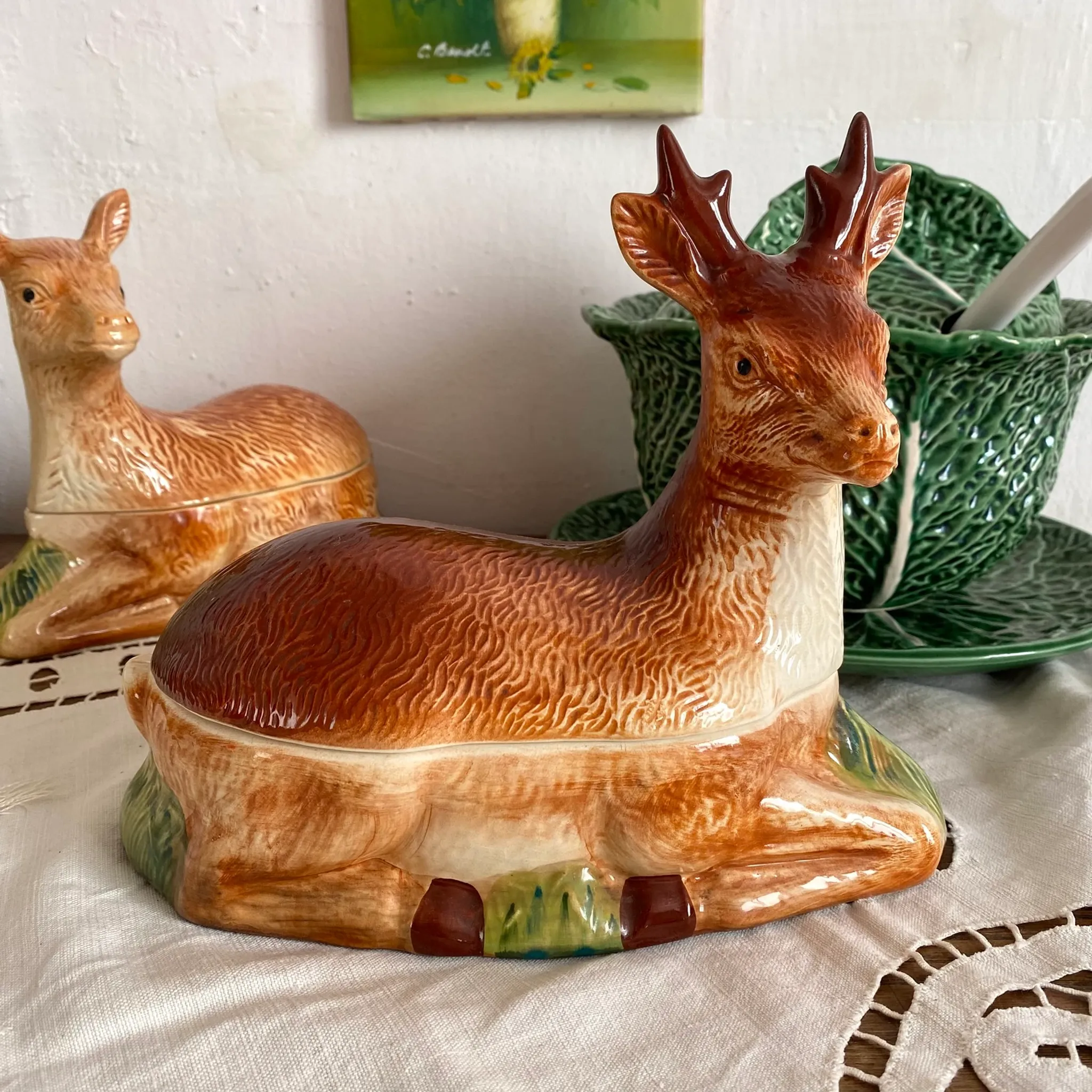Zoomorphic terrine deer Michel Caugant