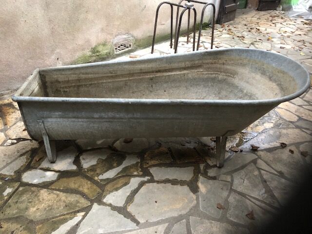 Old zinc bathtub