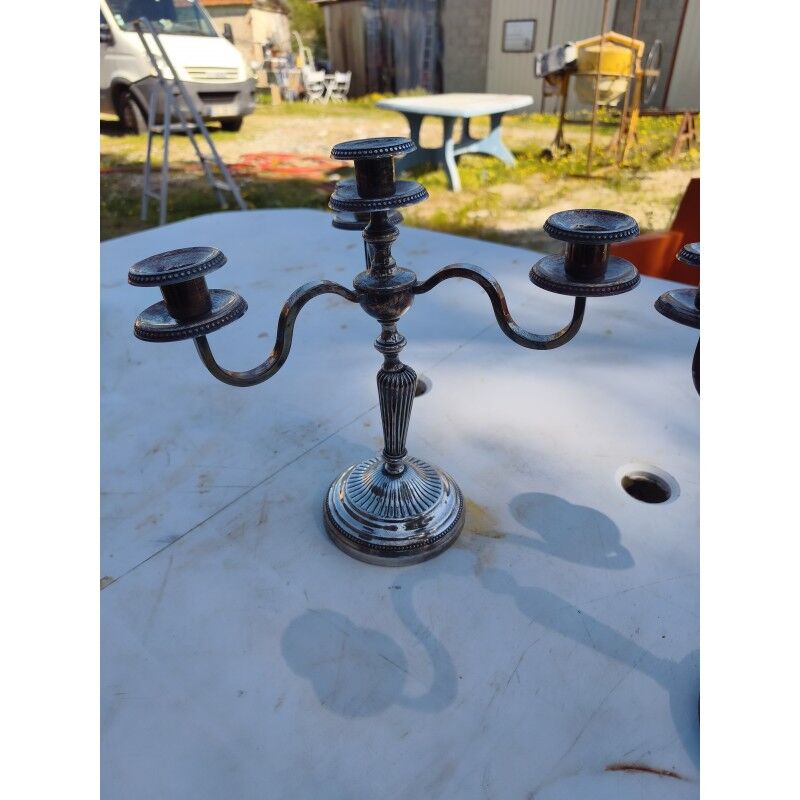 Pair of silver-plated candelabra