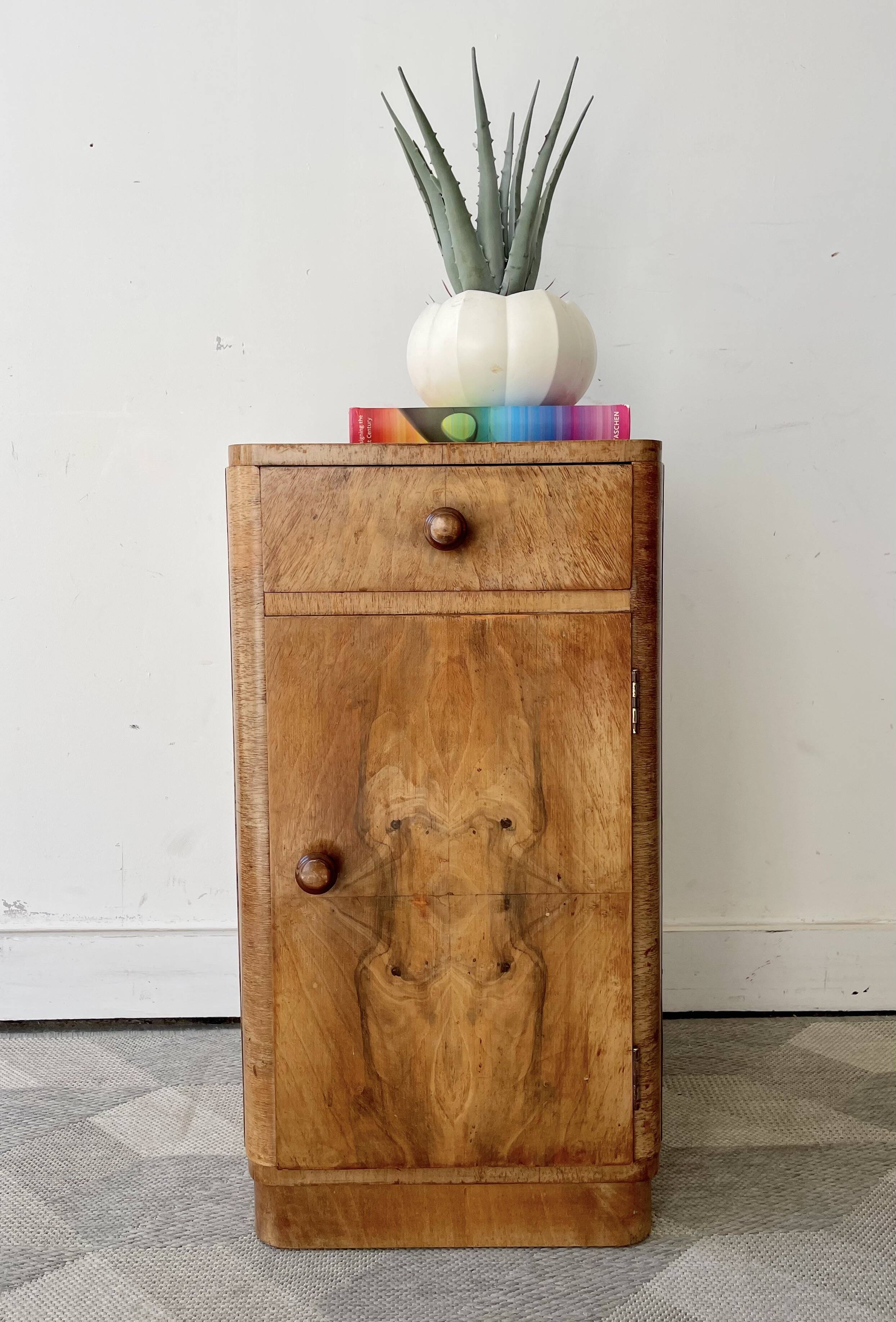 Table de chevet art déco avec tiroir