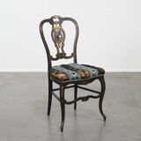 Antique French Napoleon III chair inlaid with mother-of-pearl