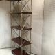 Mahogany and gold metal shelf