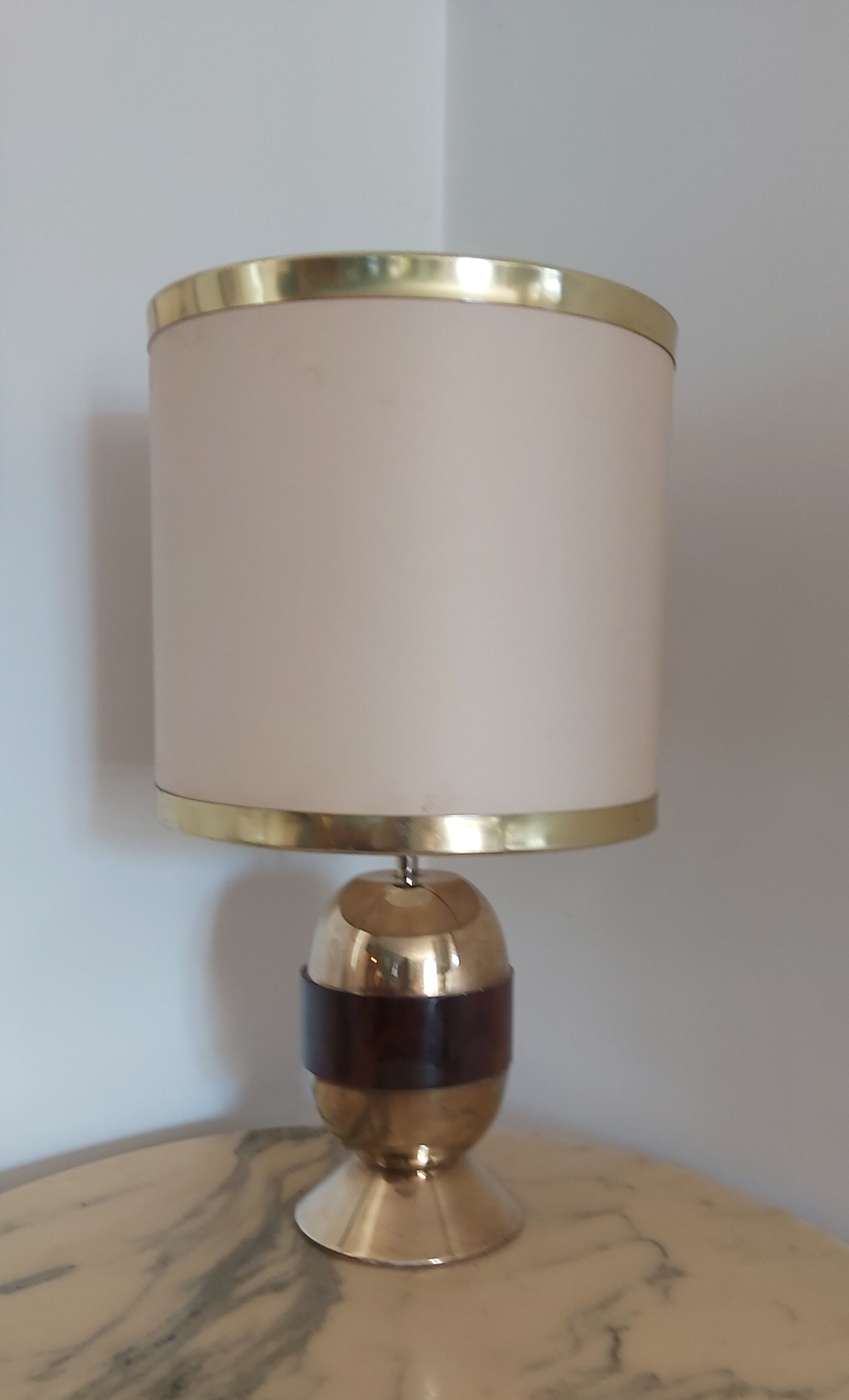 Brass and amber lamp 70s