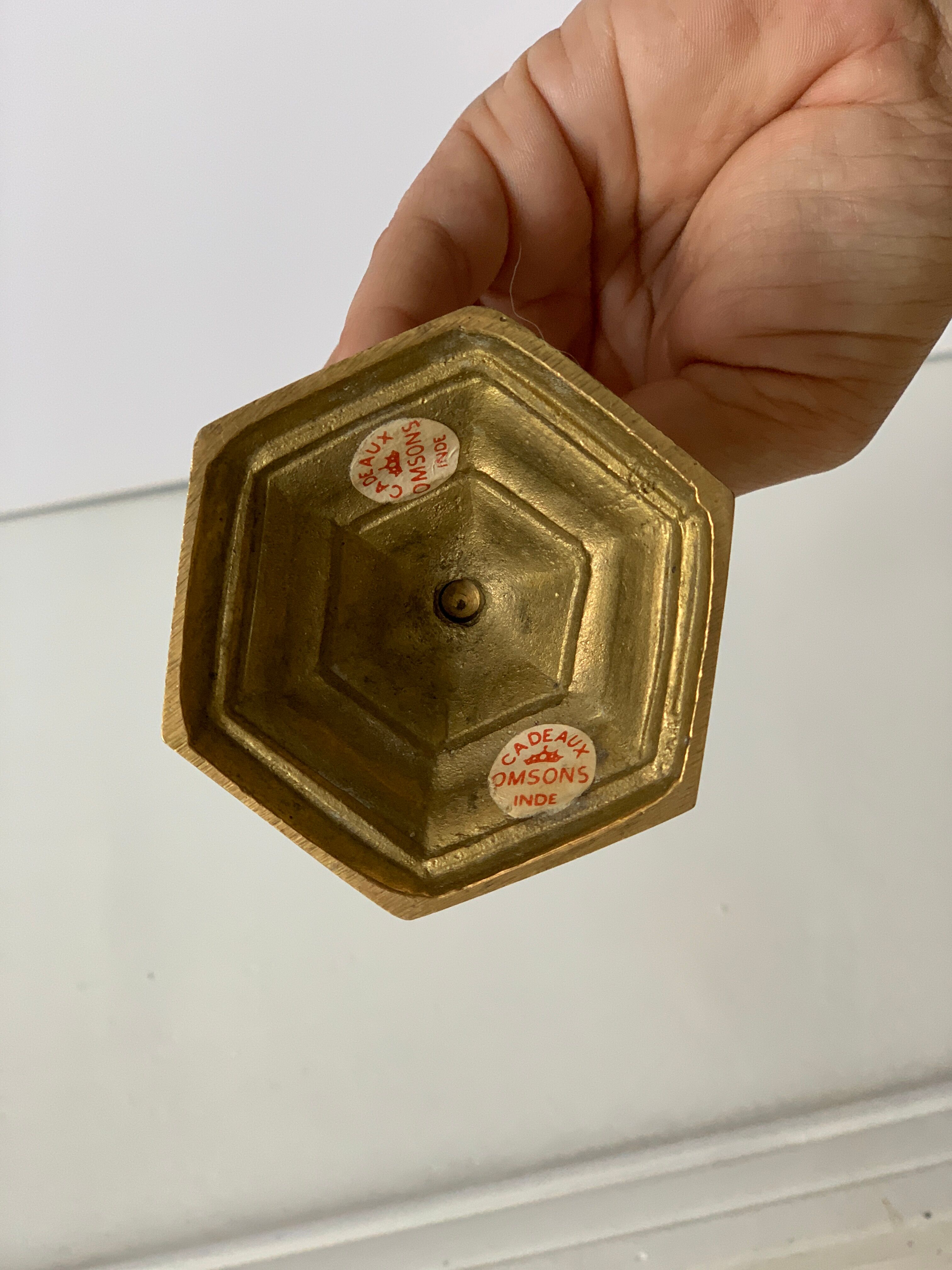 Pair of brass candle holders