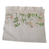 Hand embroidered centerpiece tablecloth. Rooster pattern.