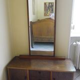 Art deco boat dressing table with large mirror 1940s