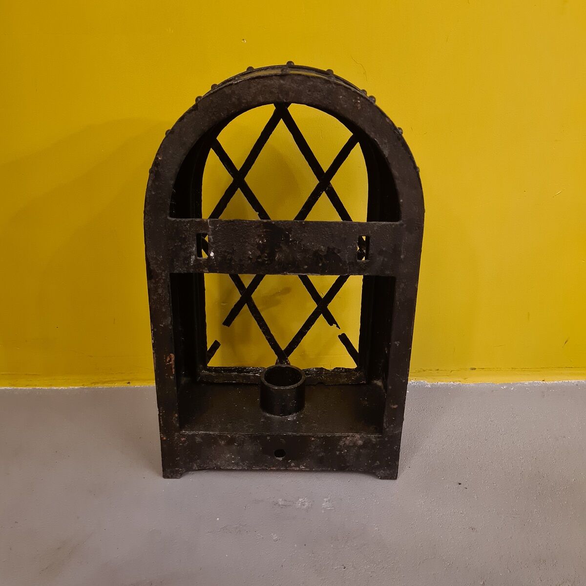 Antique French Wrought Iron Wall Lamp, partly from 1600s