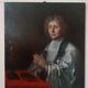 Peinture ancienne sur toile le portrait d'un prélat, école francaise xviii