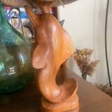 Lampe dauphin en bois années 70