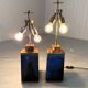 Ensemble de 2 grandes bases de lampes de table des années 1960.