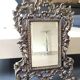 Antique/Rocaille/Louis XV Style Table Mirror. In silver-plated bronze