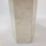 Set of 3 Italian Carrera Marble Side Tables, 1980s