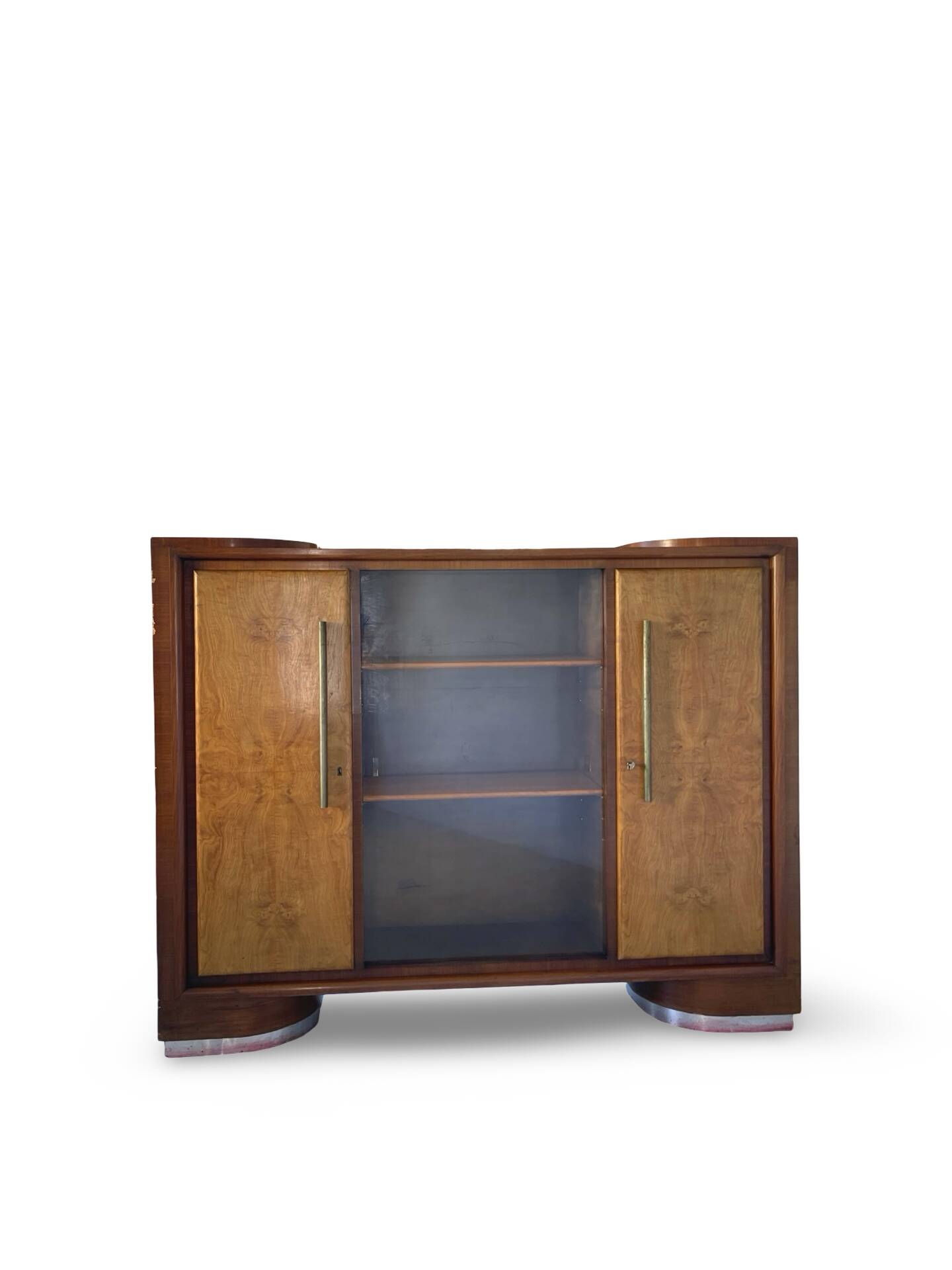 Striking Art Deco birch wood sideboard