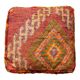 Moroccan Berber pouf colorful terracotta orange and bohemian green