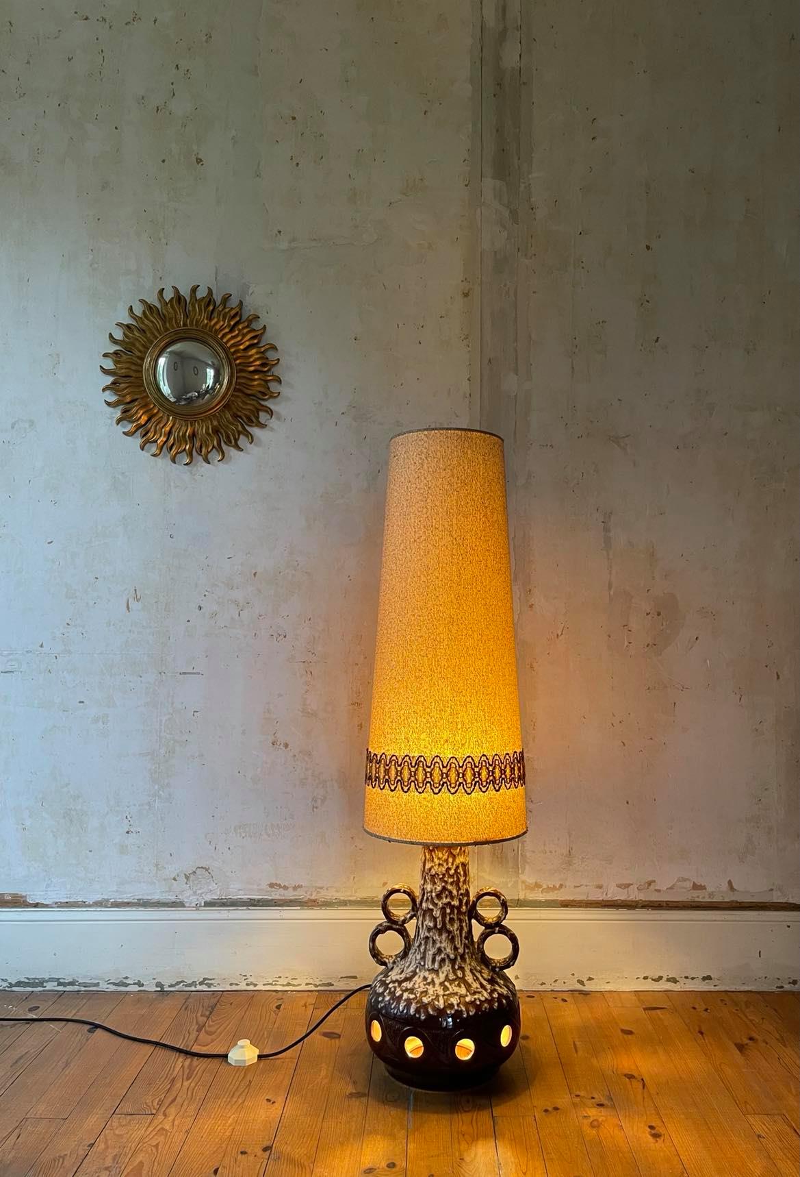 Ceramic floor lamp fat lava, germany 1960