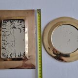 Set of two old Moroccan brass mirrors, 22 cm