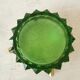 Vintage Green and Gold Crystal Ashtray / Mid-century Modern Glass Round Ash