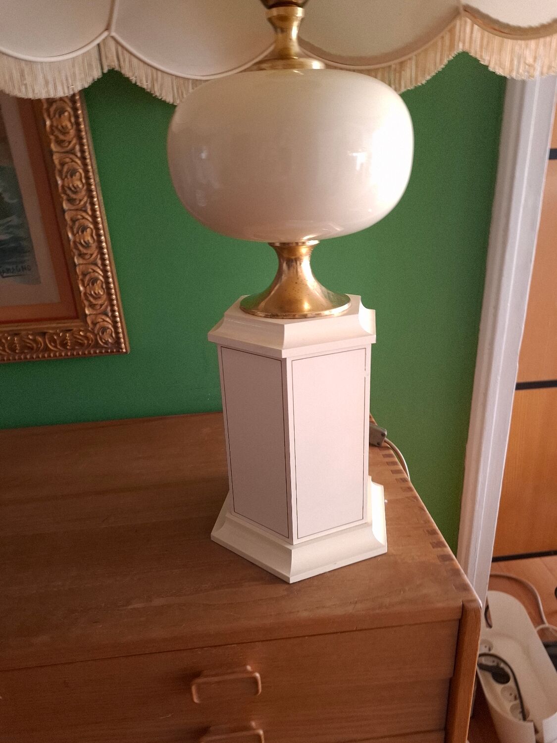 1980s lacquered metal lamp, the Dolphin