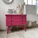 Commode rotin rose vintage