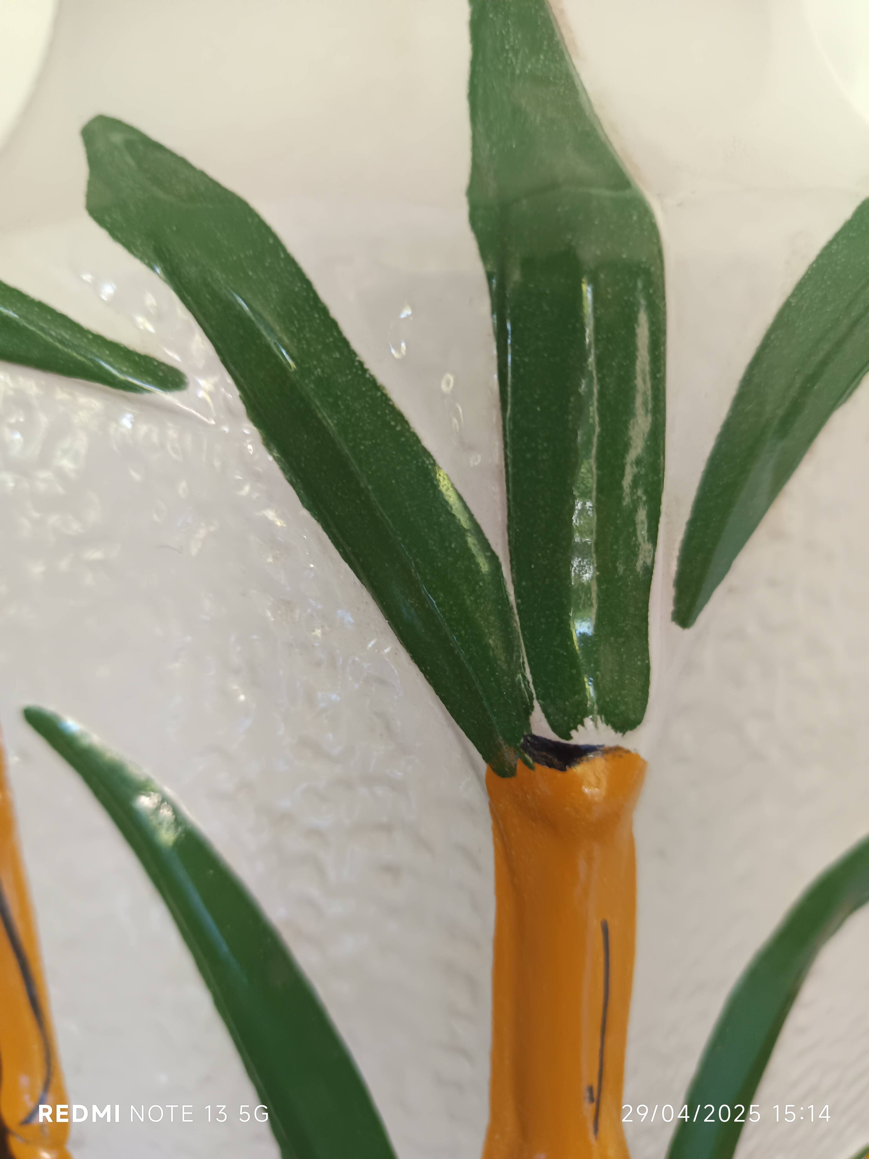 large bamboo vase signed Cartens Germany 1960