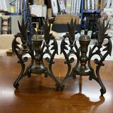 Pair of bronze candlesticks
