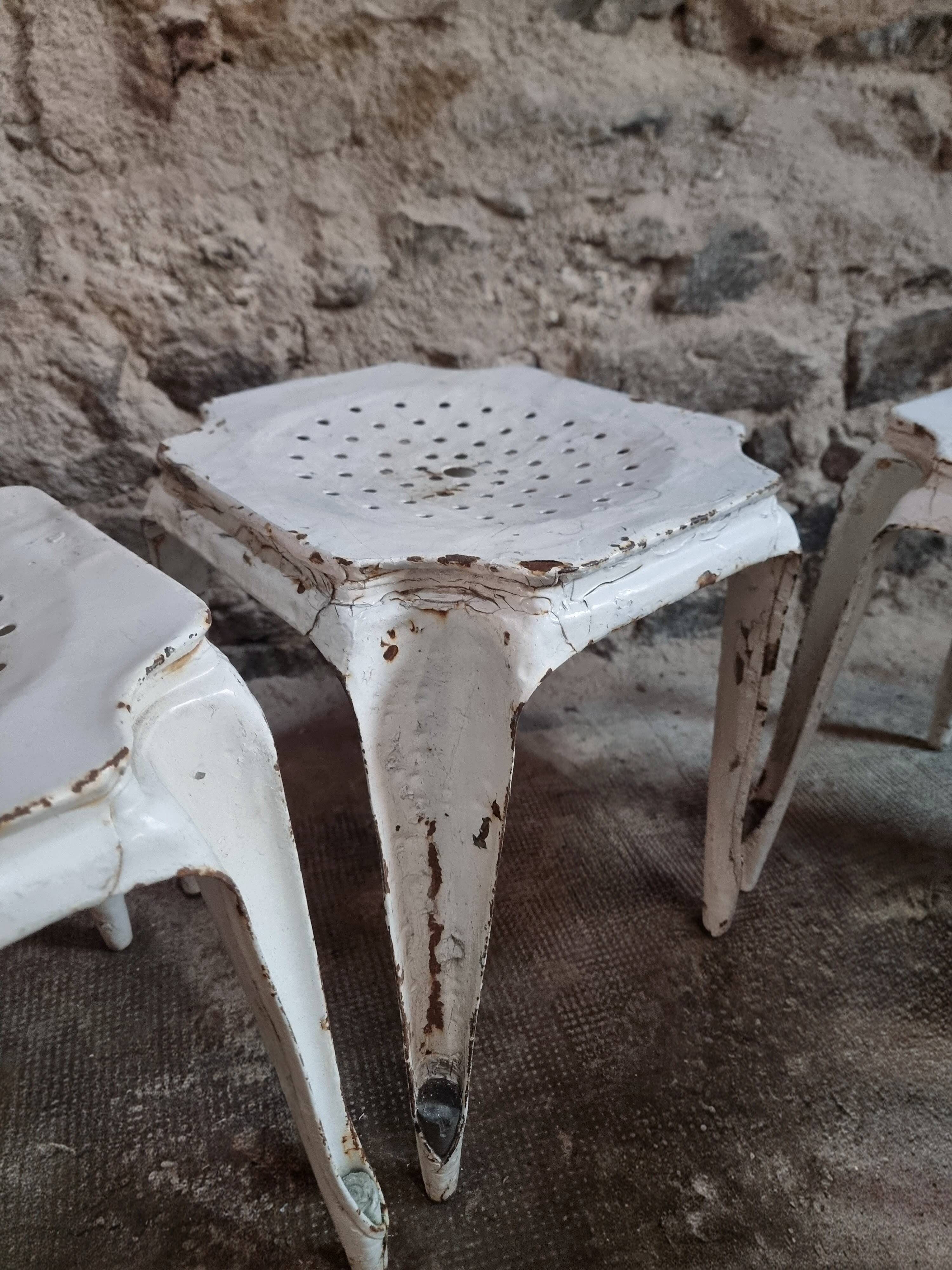 Set of 6 French industrial stools by Multipl’s – 1930s