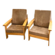 Pair of Scandinavian pine armchairs, 1970