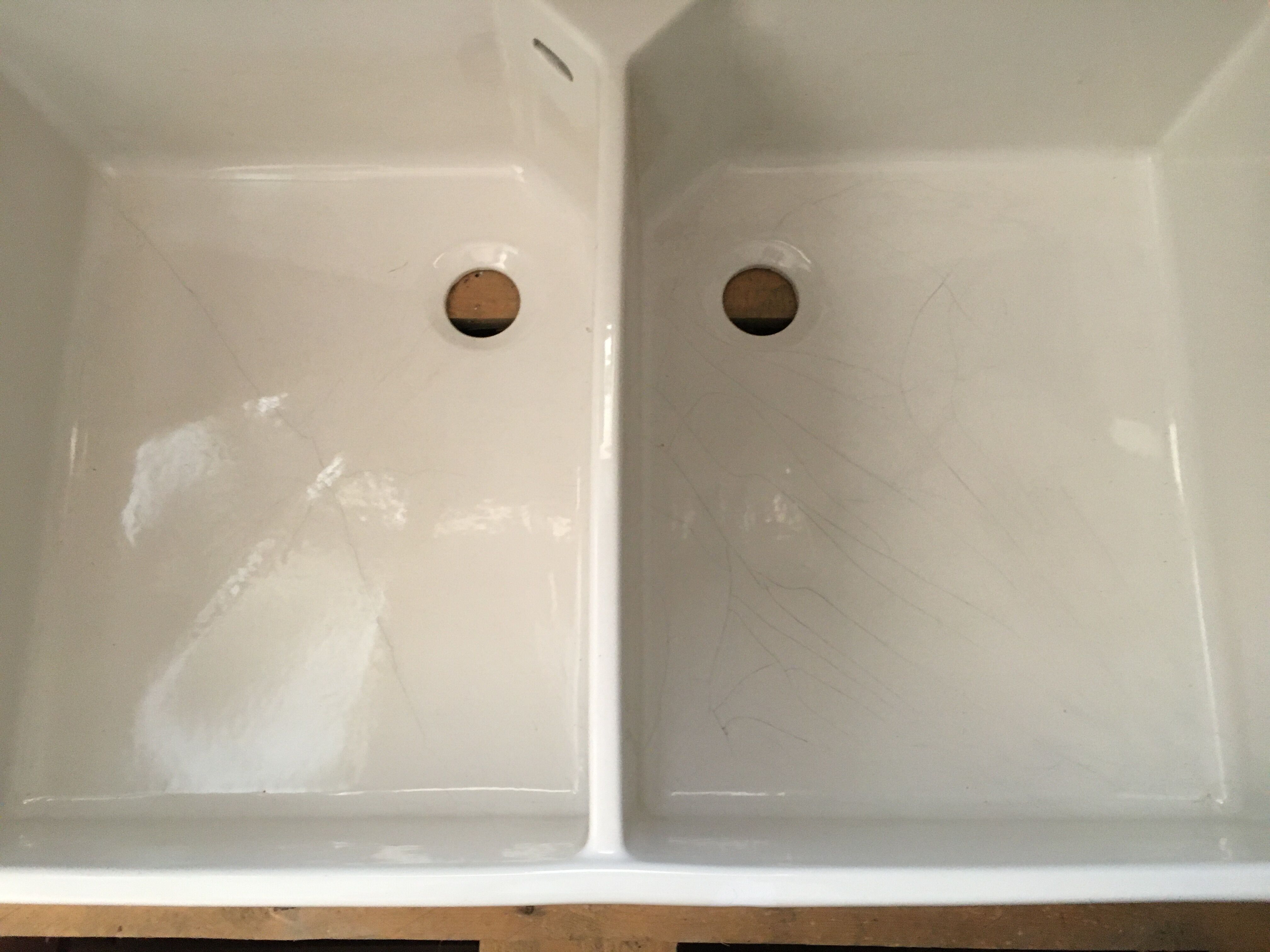 Enamelled stoneware double sink 40