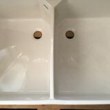 Enamelled stoneware double sink 40