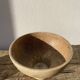 Vintage brown stoneware standing cup / empty pocket or fruit cup