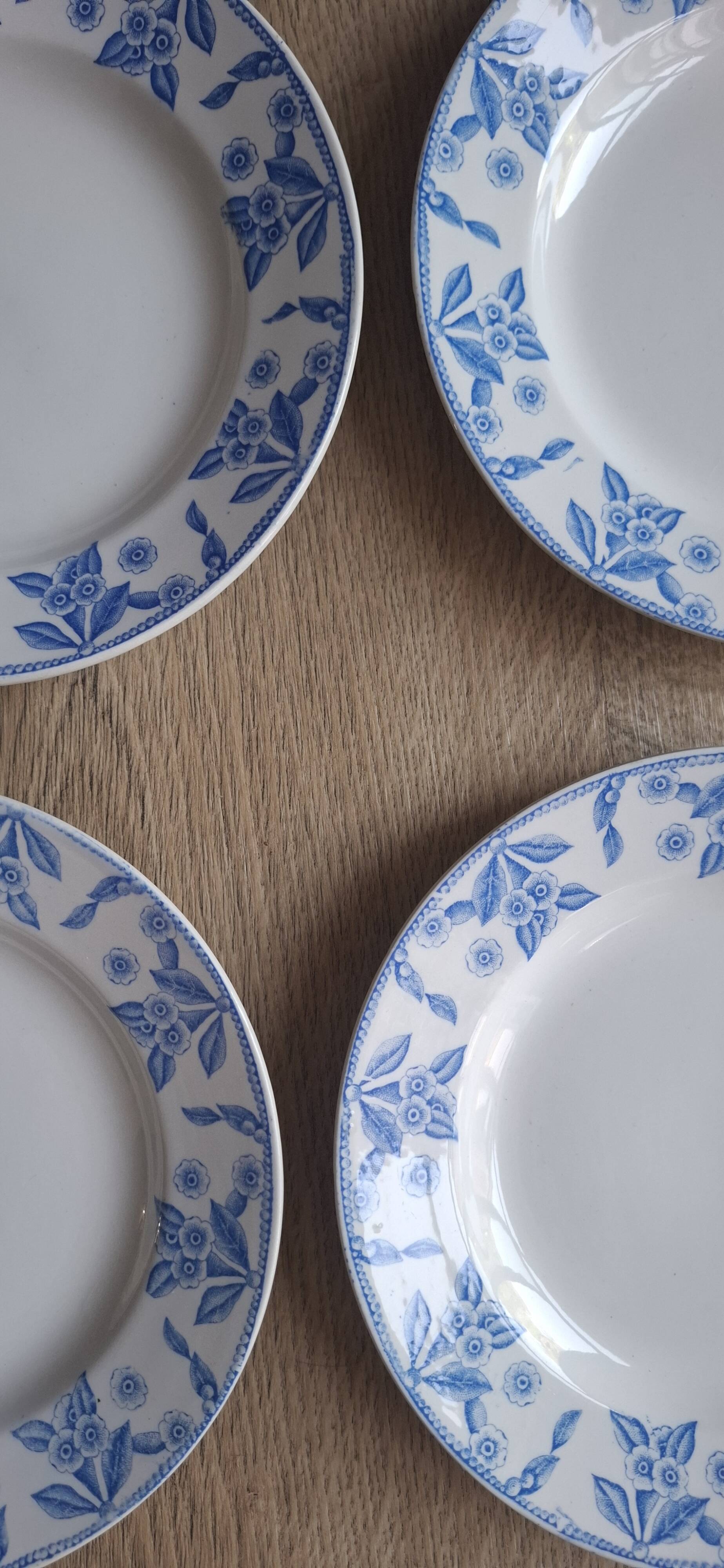 Set of 9 Dux Boch blue dessert plates, 1960