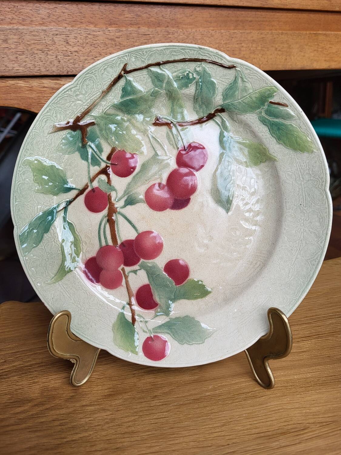 Set of 6 Art Nouveau Barbotine St Clément plates
