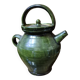 Old green glazed earthenware goat, pottery from Savoie, Broc Verseu.