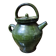 Old green glazed earthenware goat, pottery from Savoie, Broc Verseu.
