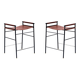 By Contemporary Artisan Bar Stool Leather Cognac Black Rubber Metal