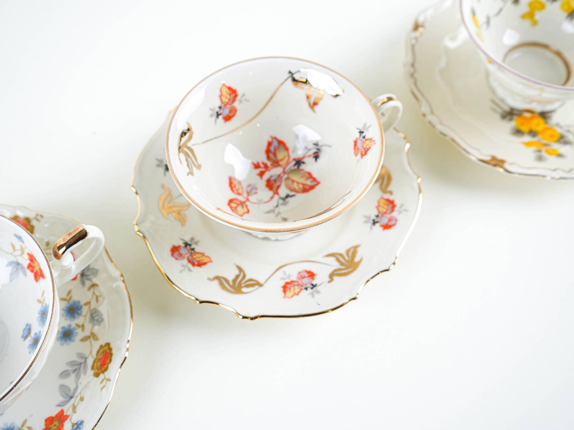 Set of porcelain cups, German design, 20th century, made in Germany