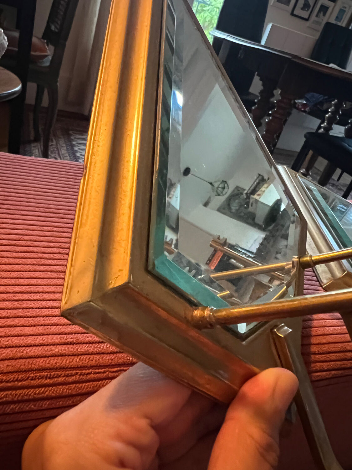 Set of 2 vintage wall lights with integrated candle holder and bis mirror